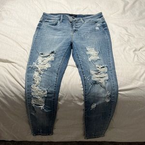 Judy, blue skinny distress jeans